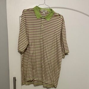 Fairway & Greene Lime and Maroon Striped Polo